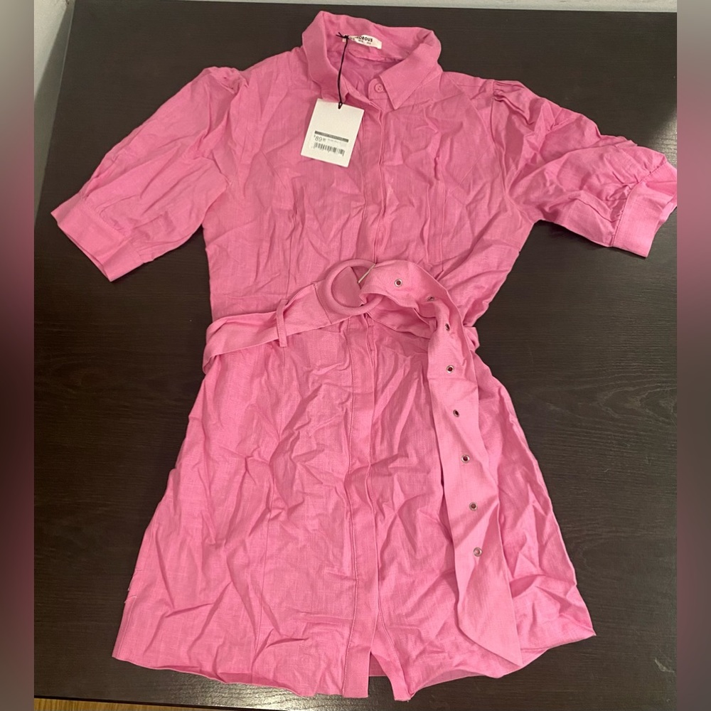 Womens Glamorous, pink button down dress, size 6.